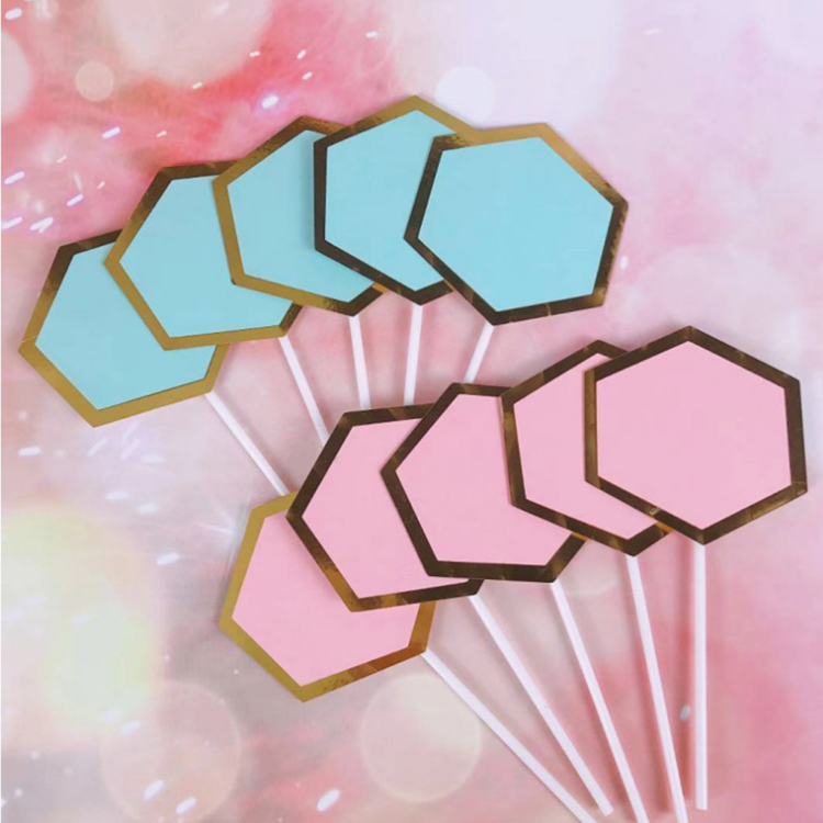 Birthday Cake Decoration Pink Blue Blank can write toast Cards Cards Baking Sweet Table Plugins