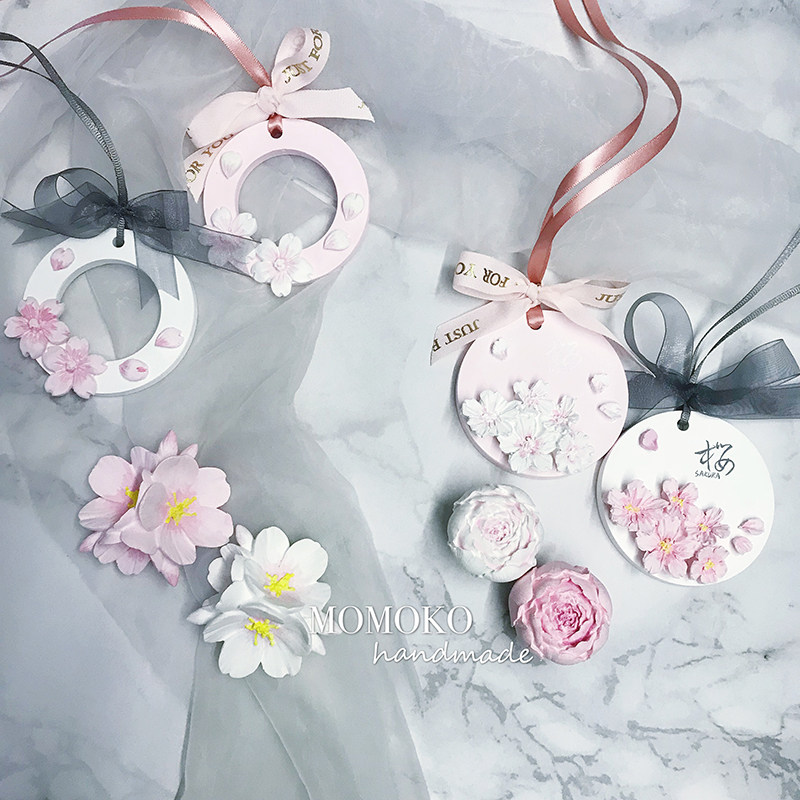 MOMOKO ROMANTIC CHERRY BLOSSOM Vehicular Fragrant Lavender Gypsum Car Air Outlet Decoration Hanging on Mother's Day Gift-Taobao