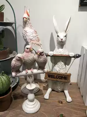 Garden courtyard welcome card resin rabbit ornaments home decoration porch wine cabinet TV cabinet bedroom room decoration