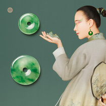 Medovin creation natural emerald ice yang green floating flowers and green buckle A goods certificate original design gift jewellery pendant