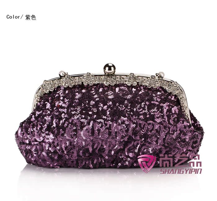 Paillettes Flocon De Neige Strass De Mariée Sac Dîner Sac Banquet Sac Femmes Sac De Demoiselle D'honneur Sac Nouveau Sac Cadeau 8913 Robe Vêtement Sac display picture 4