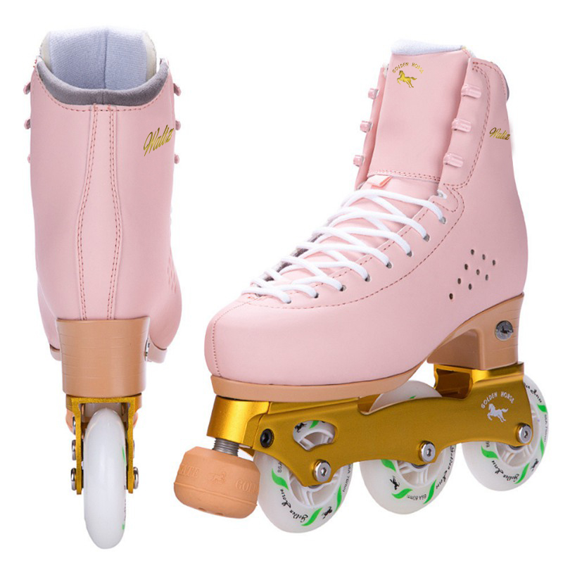 Figure single row of ice skates Xiamen Golden Horse straight row Skates Skate Wheel Skating Shoes Dry Skates Skate Single Row Wheels