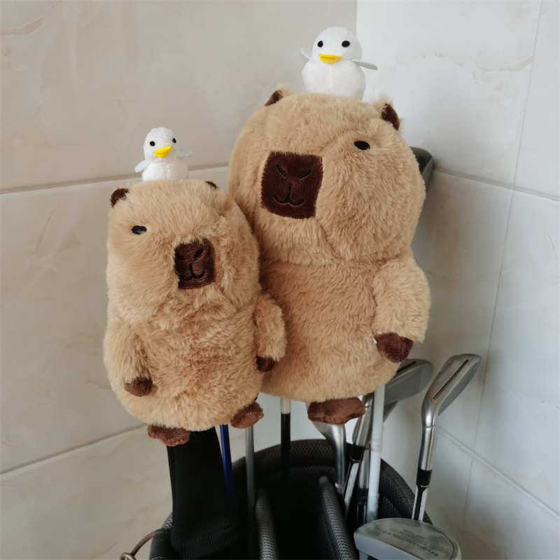 カピバラ ゴルフクラブカバー ドライバーキャップカバー カピバラ スモールウッド クラブヘッド保護カバー ゴルフ用品