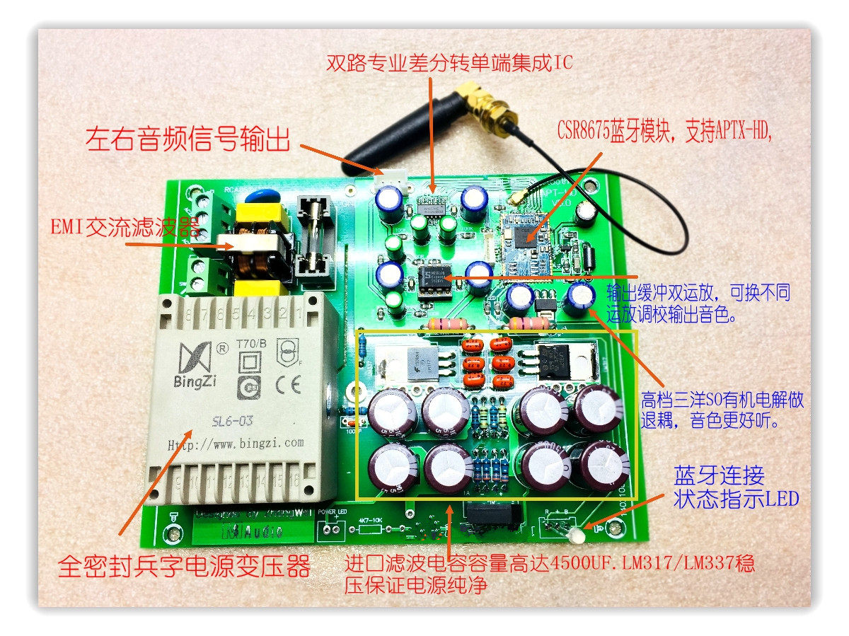 High-fidelity Bluetooth CSR8675V5 0 imitation British NAD tone pre-level HIFI class A post-amplifier pre-amplifier