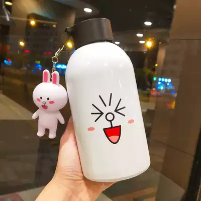 Water Cup female Net red cute cartoon pendant thermos cup small yellow duck large capacity Big Belly tremble sound water cup men and women