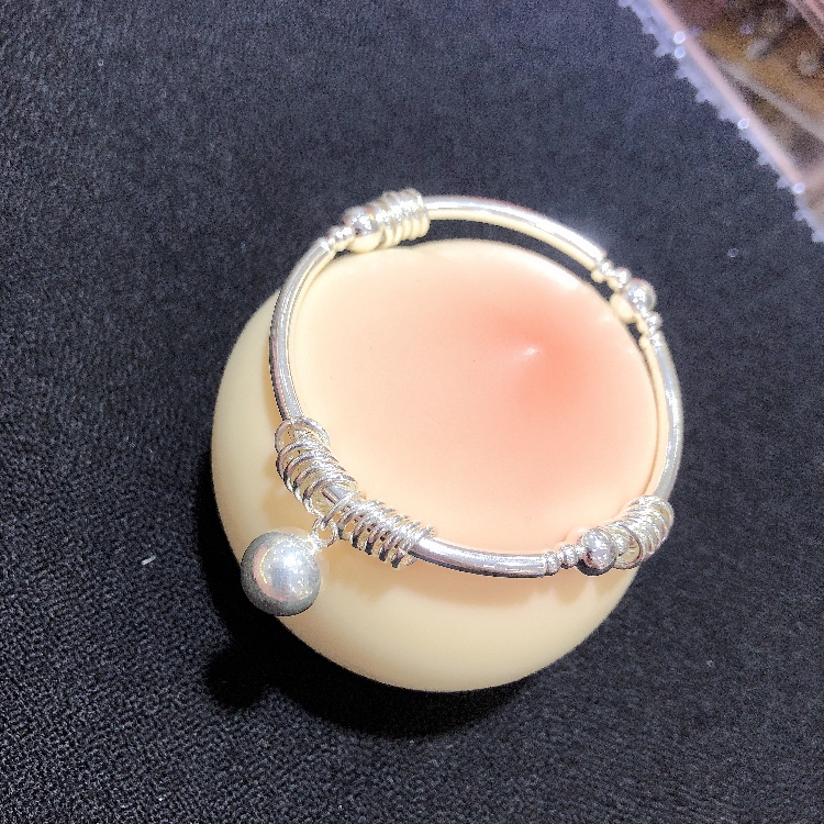 925 Silver Bracelet with Pure Silver Round Bead Pendant for Women, Korean Style, Simple and Fashionable, Versatile Round Bead Silver Bracelet, Gift for Friends 925 Silver Bracelet with Pure Silver Round Bead Pendant for Women, Korean Style, Simple and Fashionable, Versatile Round Bead Silver Bracelet, Gift for Friends