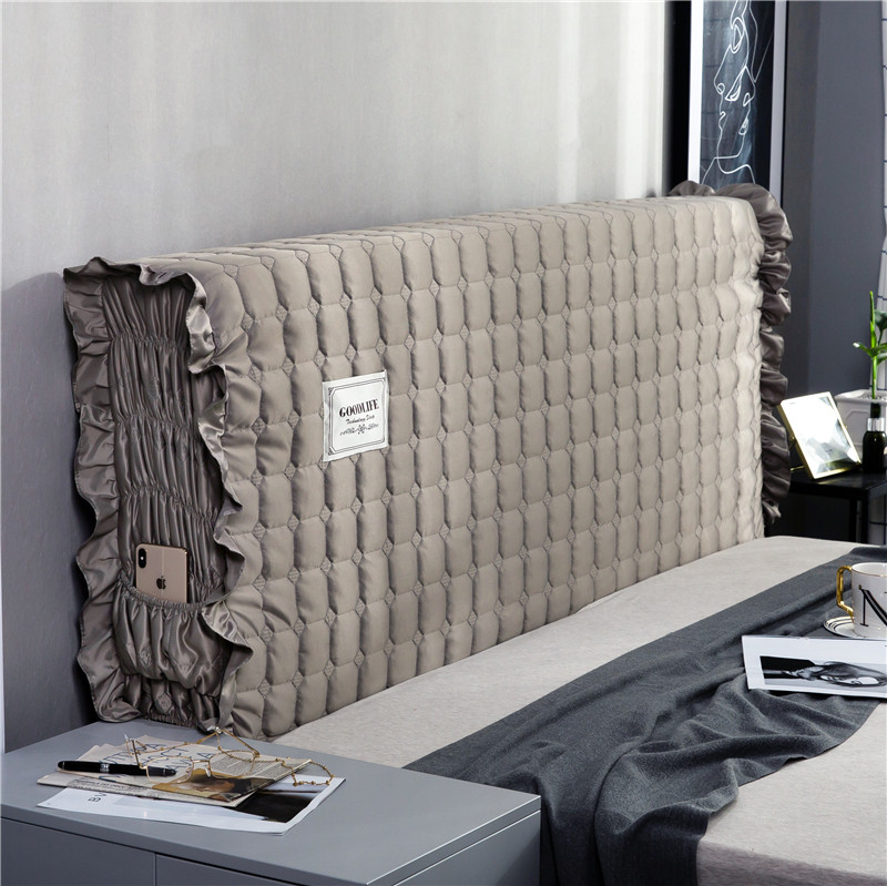 Thick quilted all-inclusive fabric bed head cover soft bed head cover European leather bed dust cover 1 8 meters bed protection cover
