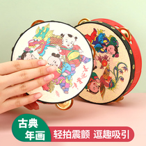 Rattle 12 months baby can bite traditional Wave Drum rattle hand drum baby toy 0-1 year old