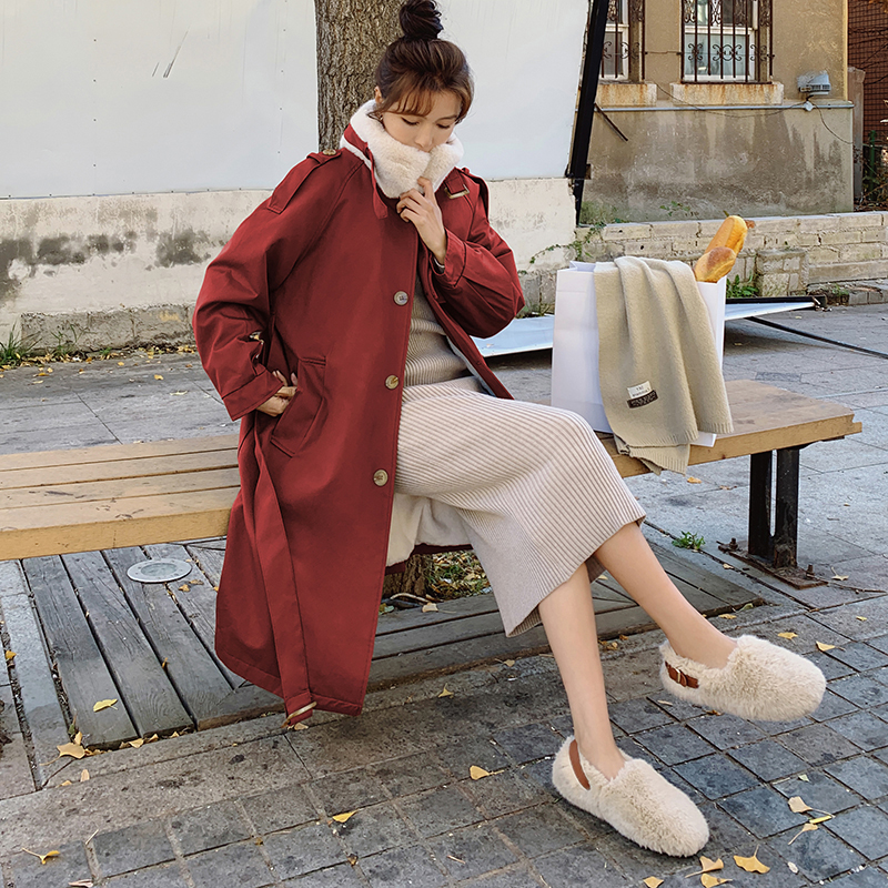 Lecea Alice sent to overcome female mid-length version 2022 Winter new loose gush thickened cotton jacket woman