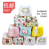 Cake Cups Hokkaido Paper Cups Four Side Cups Mafen Cake Cups High Temperature Baking Square Chiffon Cup