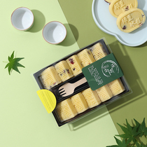 Green Bean Cake Packing Box 6 8 10 Grain Disposable Upscale Gift Box Transparent Green Bean Cake Pastry Wood Box Baking