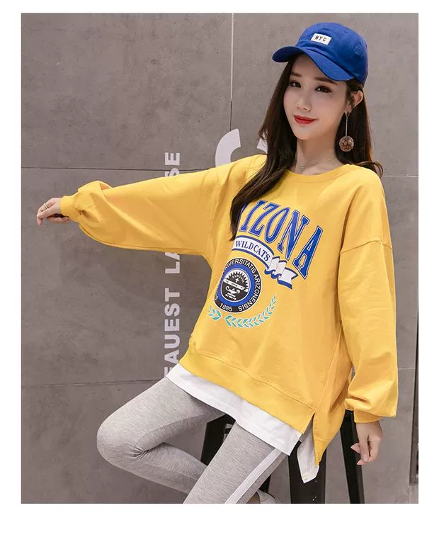 Bộ đồ bà bầu mùa đông 2018 phiên bản Hàn Quốc mới của bộ đồ hai dây mùa đông mẫu mẹ mùa thu và mùa đông cộng với nhung dày thời trang