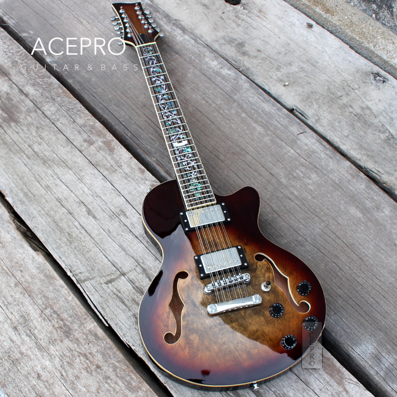 Cisung Acepro Love Art Tho 12 Strings Halfhollow Jazz Violin High Quality Professional Class Students Perform Electric Guitar