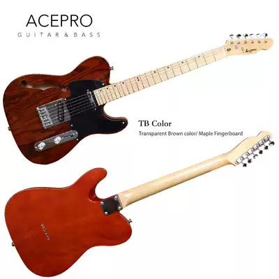 Acepro electric guitar AE-201 white wax veneer F hole jazz TELE beginner set electric guitar