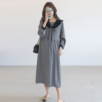 Pregnant Woman Shatter Long Dress 2022 Spring New Tide Moms Fashion slim Han version Pregnant Woman With Dress dress