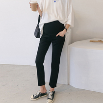 2022 Spring new pregnant woman pants loose Han version High waist Toabdominal damp outside wearing a thin and slim horn 90% pants