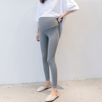 Pregnant woman beats bottom pants spring and fall outside wearing fashion high waist tobellied pants with slim fit 100 lap pure cotton pregnant woman pants outside