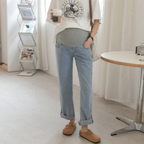Pregnant Woman Jeans Spring Autumn Style Casual Pregnant Woman Pants Boomer personality Fashion curl pants foot Loose Broadlegged Jeans