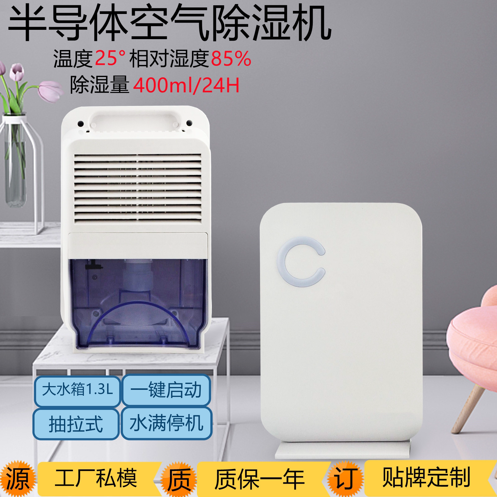 Hot selling household wet absorption pumper silent bedroom air dehumidifier small mini dehumidifier Vide ETD 500