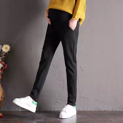 2021 new spring pregnant women's long pants worn outside casual sports bottoming belly pants straight loose plus hypertrophy size