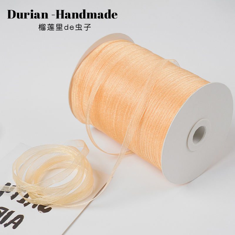 Large Roll of Crochet Hat Yarn with Ribbons, Transparent Braided Thread, Summer Hat Ribbon, Handmade DIY Braided Chiffon Yarn, Snow Yarn