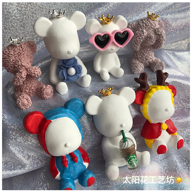 Xe rắn hương liệu 3D Teddy Bear Plaster Khuôn DIY Hướng dẫn sử dụng Gấu bạo lực Mở rộng Mùi thơm Epoxy Silicone khuôn oval