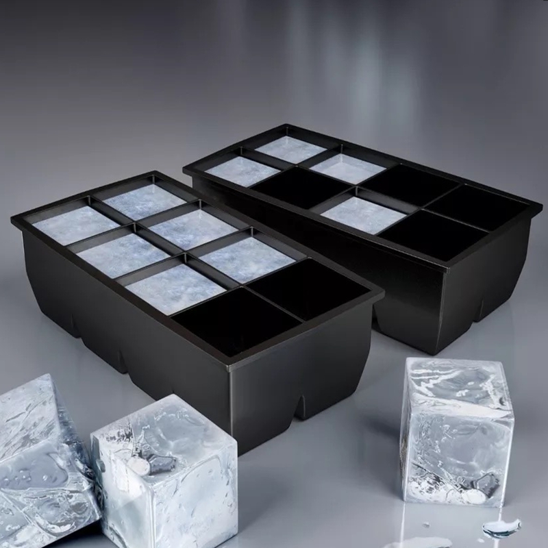 Bar Utensil Pane Black Frozen Ice Cubes Box Silicone Sharper Ice Box Whisky Big Ice Cubes Molds