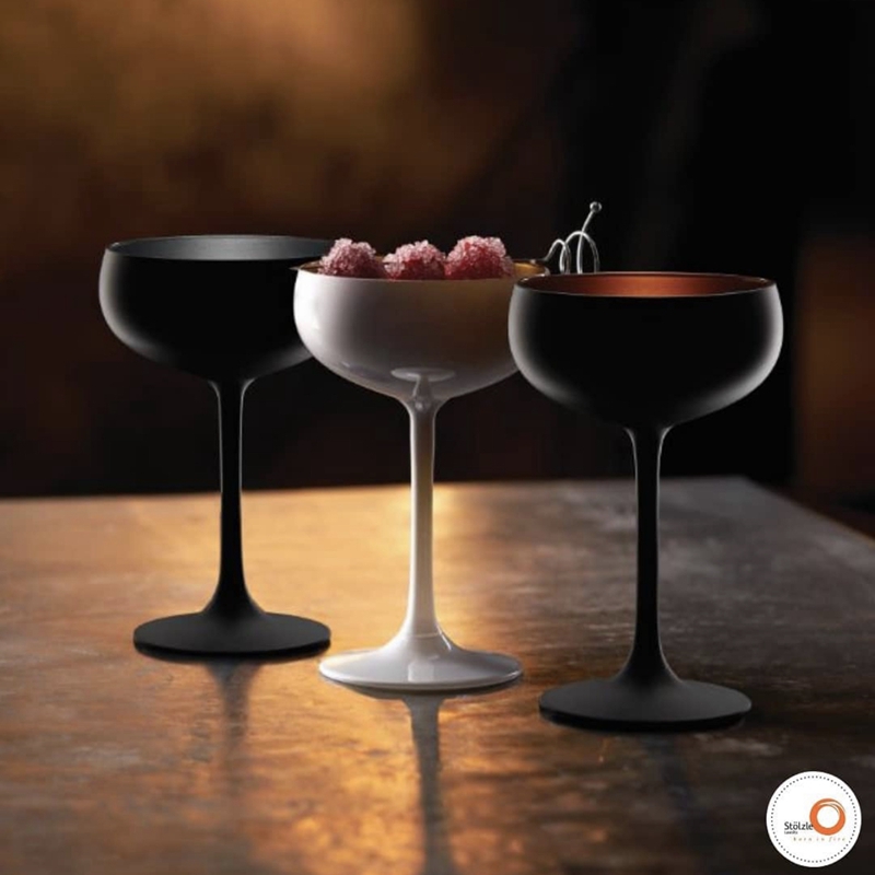 German Stolzle colored crystal glass butterfly martini glass classical cocktail glass goblet