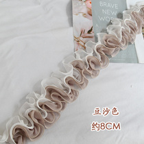 Tianhe lace width 8cm French Internet celebrity curtain lace side splicing large wave pure white gauze one meter price zero cut