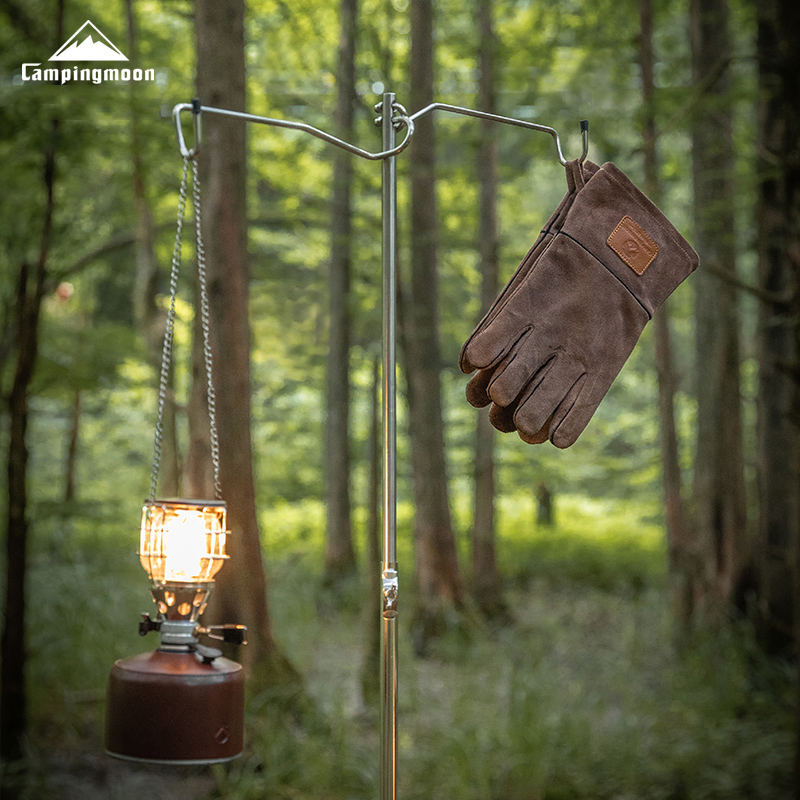 CAMPINGMOON Stainless Steel Three Section Light Stand Tripod Camping Camping Kerosene Lamp LED Light Camping Light Stand Pole