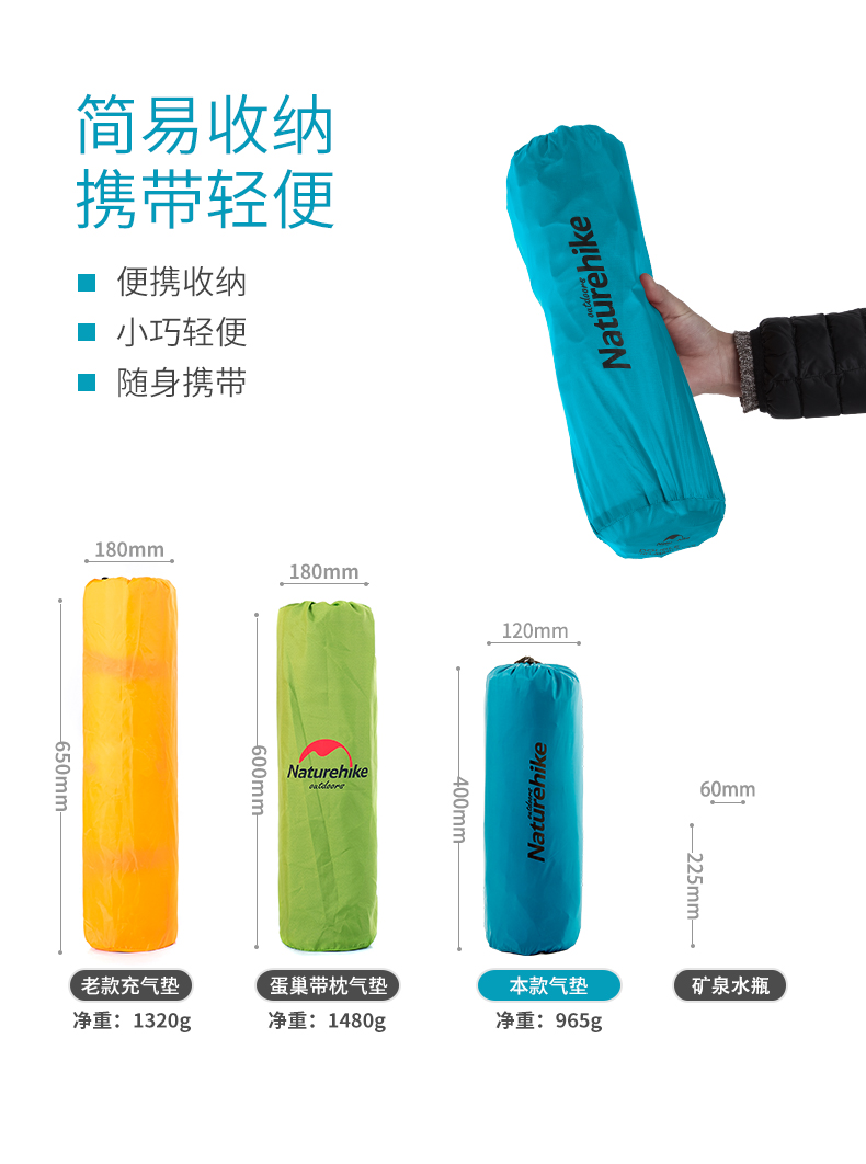 NH di động pad trứng bơm hơi đệm đôi ẩm pad ngoài trời lều ngủ pad cắm trại ngoài trời siêu nhẹ di động - Thảm chống ẩm / Mat / Gối thảm xốp cho bé