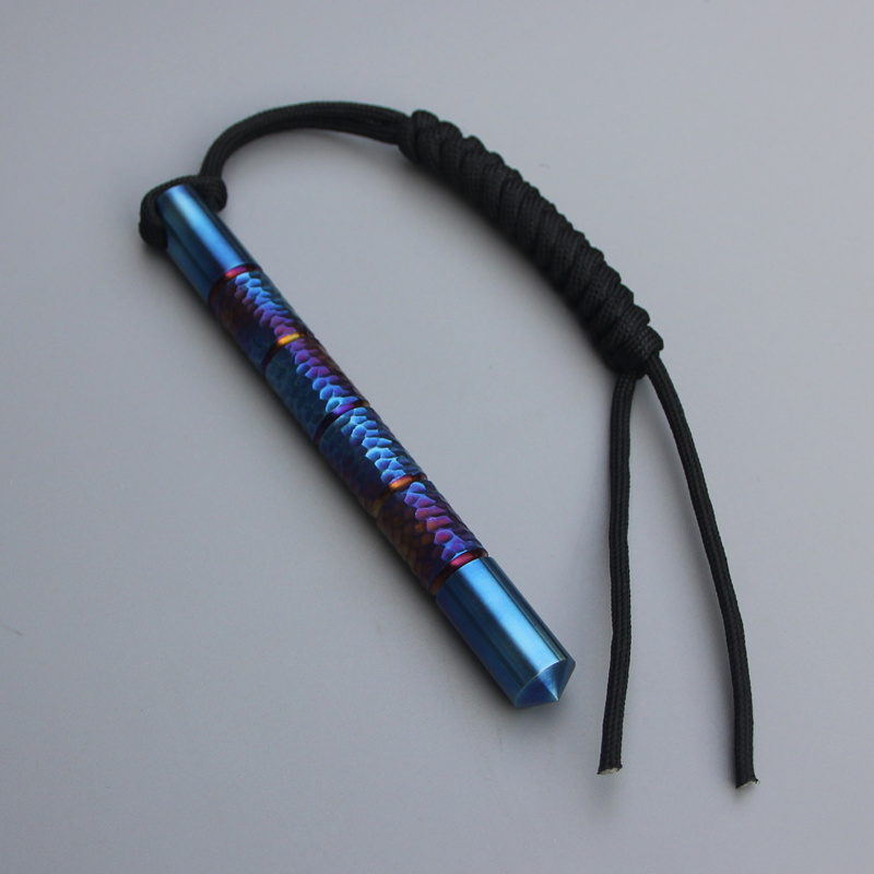 Pure Titanium Stick Artisanal Crater Titanium Alloy Baking Color Stick Tactical Men Outdoor Gift Collection TC4EDCCNC