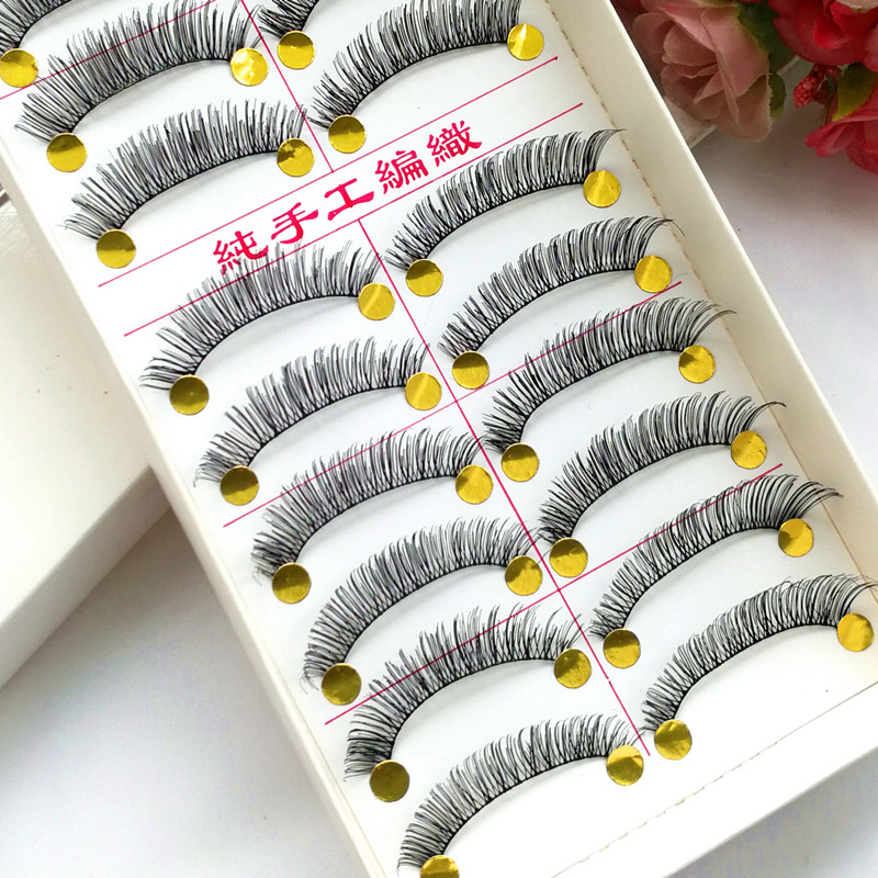 Japanese hand-made eyelashes naturally crossed soft and comfortable, thick cotton cord eyelashes amplified eye