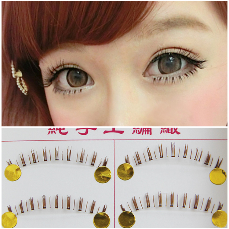 Taiwan pure handmade transparent stalk brown Lower eyelash x03 Natural thick and dense Japanese Lash Coffee Color Cute