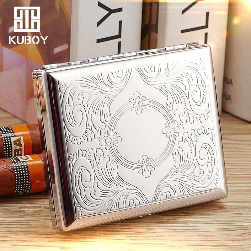 Hong Kong Men's Ultra-thin Tobacco Box 20 Loaded Stainless Steel Pure Copper Flip Metal Incense Smoke Box Pressure Resistant CIGARETTE CASE