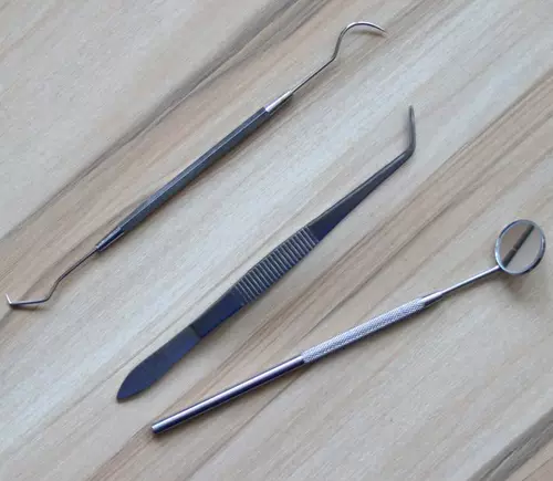 Три -часы зубочистки для зубочистки крючков из нержавеющей стали на зубные выставки