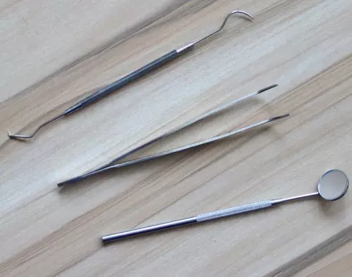 Три -часы зубочистки для зубочистки крючков из нержавеющей стали на зубные выставки