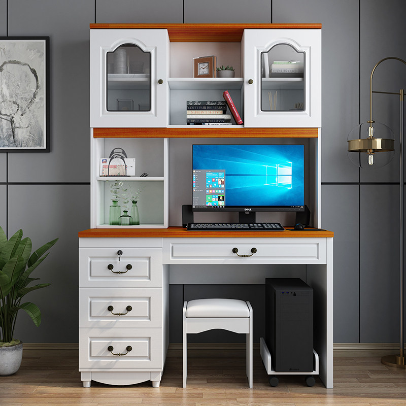 Computer desk with makeup mirror bedroom bookcase desk one simple modern desk bookshelf combination dressing table desk desk