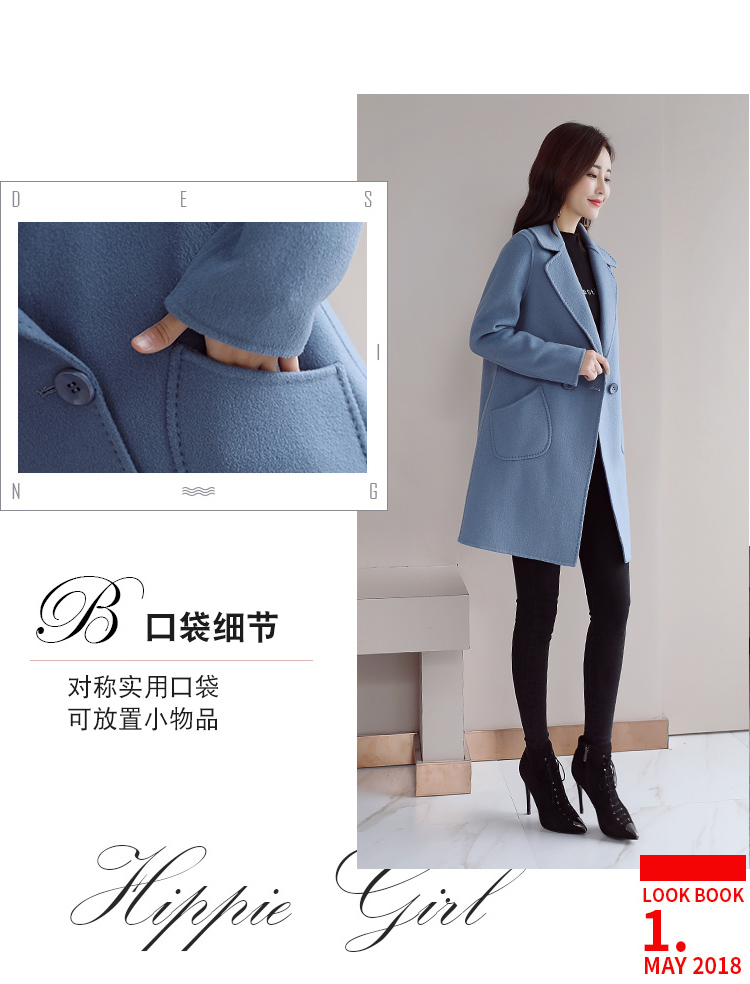 Mùa thu và mùa đông áo len ngắn mùa xuân và mùa thu phù hợp với áo gió. Áo len nữ Nizi chuyên nghiệp áo khoác măng tô nữ