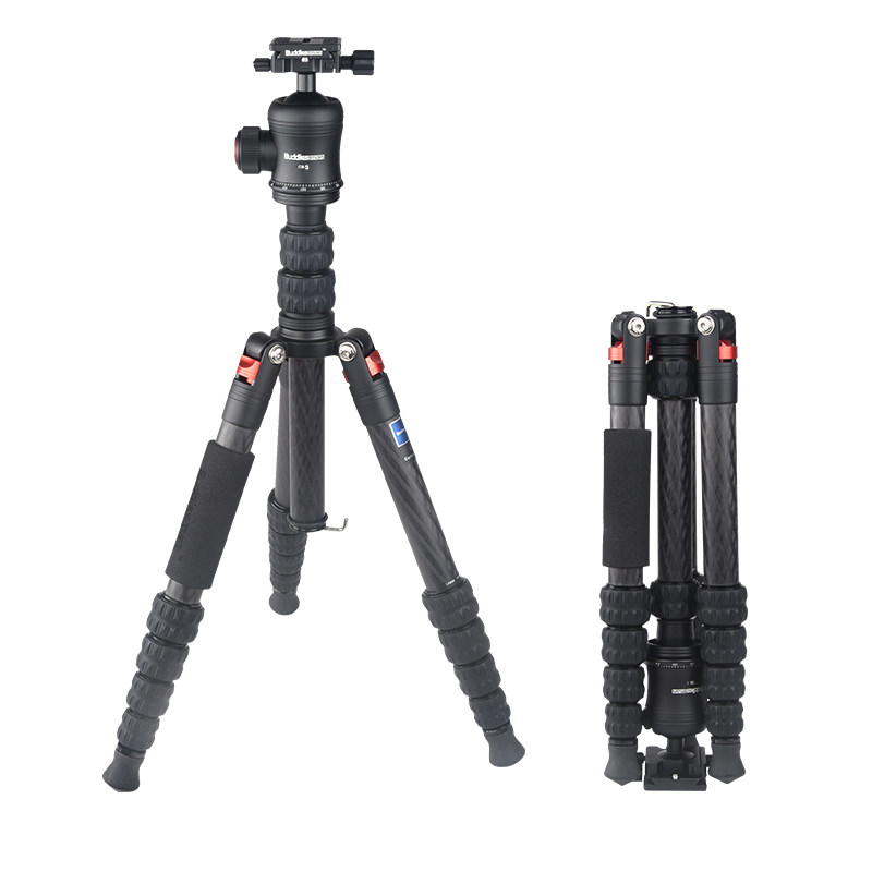 Bodi Middle Shaft Anti-Folding Five Sections Carbon Scenic Photo Camera Tripod C35 Suit