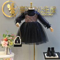 Girls Winter Knitting Set 2020 New Net Red Sweater Childrens Strap Dress Chinese Spring Festival Two-piece Set