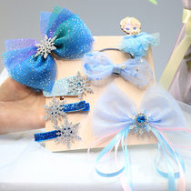 Frozen Elsa princess girls headwear hairclip Aisha jewelry bow cute children issuing accessories-music of the tide