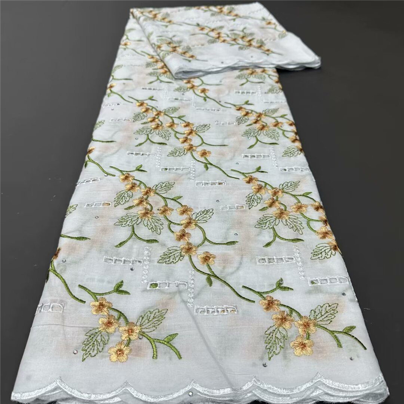 White Embroidered Pure Cotton Fabric Swiss Embroidery Fabric Women's Headscarf Lace Fabric Embroidered Cotton White Embroidered Pure Cotton Fabric Swiss Embroidery Fabric Women's Headscarf Lace Fabric Embroidered Cotton