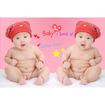 Twin baby poster wall sticker baby baby poster pregnant woman baby photo sea baby doll painting wall sticker