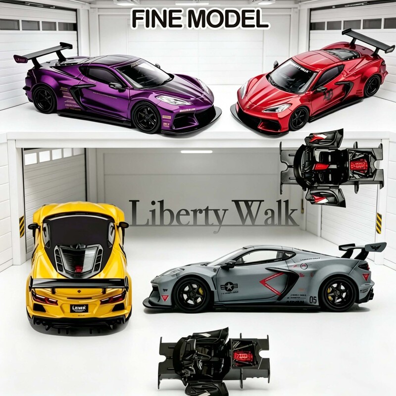 Fine Model 1:64 Chevrolet Corvette C8 lb Alloy Car Model Fine Model 1:64 Chevrolet Corvette C8 lb Alloy Car Model