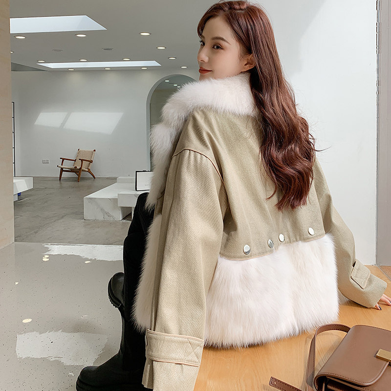 2021 winter new small fashion foreign style young fox fur frock parker clothing women's short fur coat tide