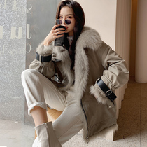 Parker clothing womens short 2020 winter new small fashion young down liner fox fur grass coat