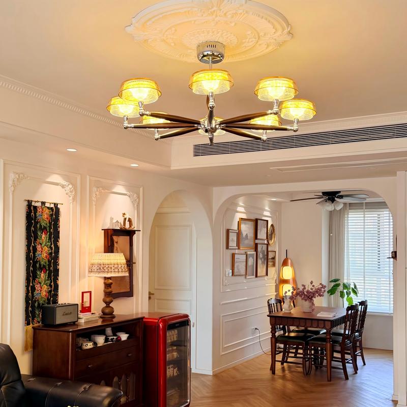 Casagd Star Stacked Chandelier French Mid-Century Style Living Room Chandelier American Retro Melard Study Dining Room Main Light