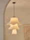 Vintage-Style Original Design Silk and Bamboo Chandelier for Master Bedroom, ins Style Fashionable Wind Chime Fabric Vintage Lighting Casagd