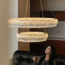 [Moonlight Goddess] Modern Minimalist Crystal Living Room Chandelier, Light Luxury Eye-Protecting Bedroom and Dining Room Package Lighting Casa